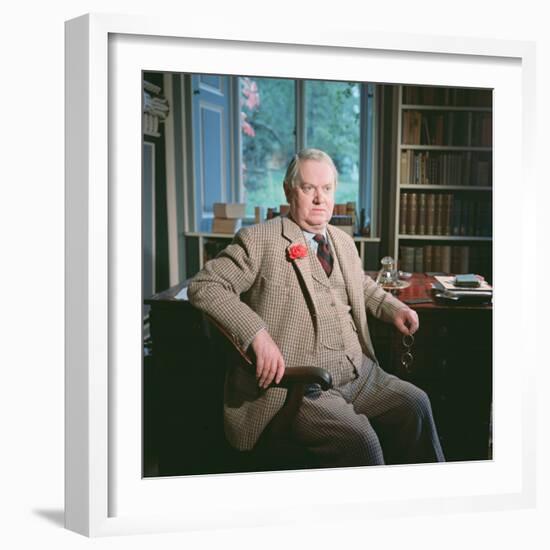 Evelyn Waugh, in His Study at Combe Florey, 1963-null-Framed Photographic Print