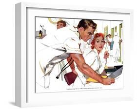 Even Doctors Are Human  - Saturday Evening Post "Leading Ladies", April 3, 1954 pg.26-Robert Meyers-Framed Giclee Print