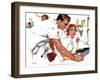 Even Doctors Are Human  - Saturday Evening Post "Leading Ladies", April 3, 1954 pg.26-Robert Meyers-Framed Premium Giclee Print