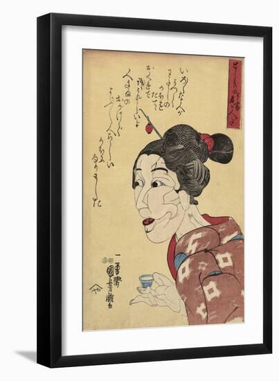 Even Though She Looks Old, She is Really Young, 1847-48 (Colour Woodblock Print)-Utagawa Kuniyoshi-Framed Giclee Print