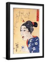 Even Thought She Looks Old She Is Young-Kuniyoshi Utagawa-Framed Giclee Print