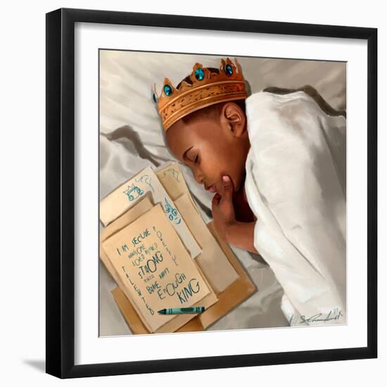 Even When I’m Sleeping - Boy-Salaam Muhammad-Framed Art Print
