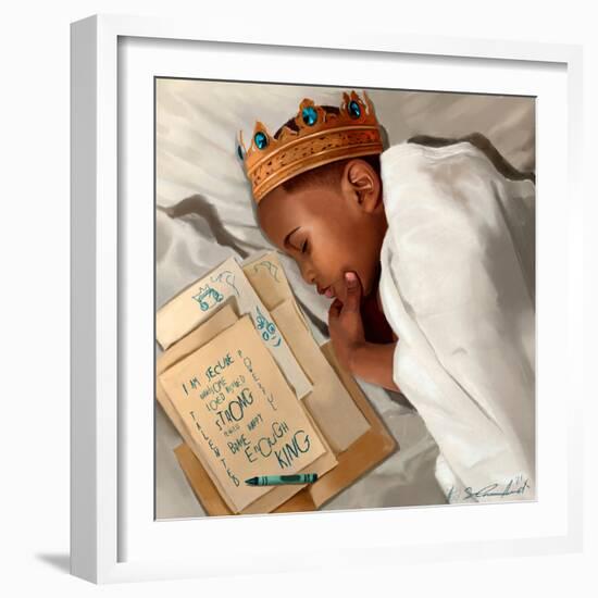 Even When I’m Sleeping - Boy-Salaam Muhammad-Framed Art Print