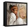 Even When I’m Sleeping - Girl-Salaam Muhammad-Framed Stretched Canvas