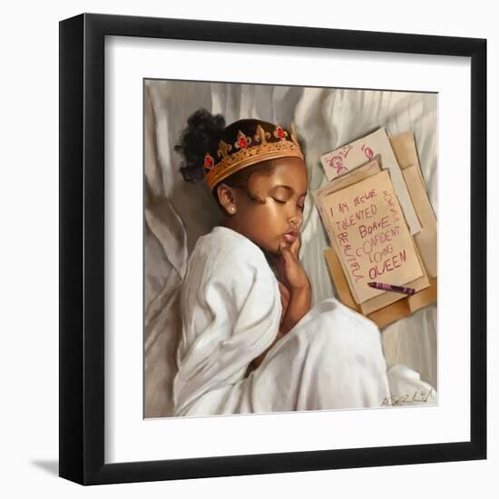 Even When I’m Sleeping - Girl-Salaam Muhammad-Framed Art Print