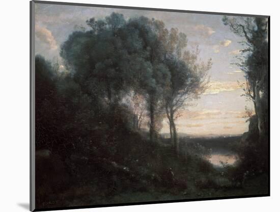 Evening, 1850-1860S-Jean-Baptiste-Camille Corot-Mounted Giclee Print