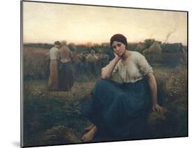 Evening, 1860-Jules Breton-Mounted Giclee Print