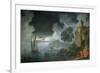 Evening, a Capriccio of a Moonlit Mediterranean Bay-Charles Francois Lacroix de Marseille-Framed Giclee Print