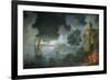 Evening, a Capriccio of a Moonlit Mediterranean Bay-Charles Francois Lacroix de Marseille-Framed Giclee Print