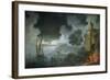 Evening, a Capriccio of a Moonlit Mediterranean Bay-Charles Francois Lacroix de Marseille-Framed Giclee Print