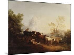 Evening; a Landscape with Cattle Returning Home-Thomas Gainsborough-Mounted Giclee Print