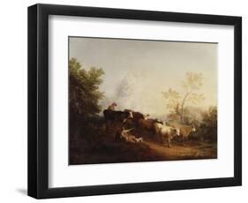 Evening; a Landscape with Cattle Returning Home-Thomas Gainsborough-Framed Giclee Print