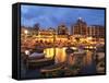 Evening across Spinola Bay with Restaurants, St. Julian`S, Malta, Mediterranean, Europe-Stuart Black-Framed Stretched Canvas