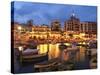 Evening across Spinola Bay with Restaurants, St. Julian`S, Malta, Mediterranean, Europe-Stuart Black-Stretched Canvas