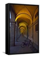Evening and Lighted Arched Hallway, Lucca, Italy-Terry Eggers-Framed Stretched Canvas