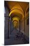 Evening and Lighted Arched Hallway, Lucca, Italy-Terry Eggers-Mounted Photographic Print