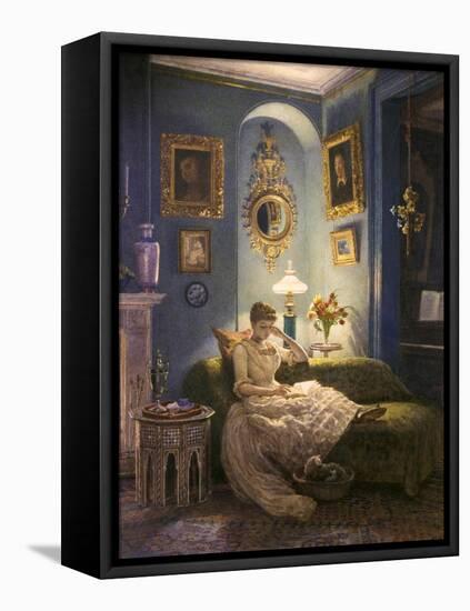 Evening at Home-Edward John Poynter-Framed Stretched Canvas