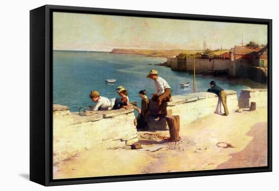 Evening at Padstow, 1890-Sir Samuel Henry William Llewelyn-Framed Stretched Canvas