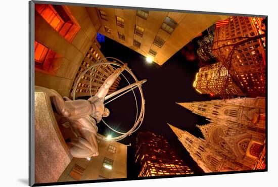 Evening at Rockefeller Center-null-Mounted Art Print