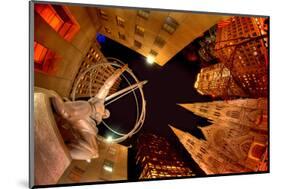 Evening at Rockefeller Center-null-Mounted Art Print