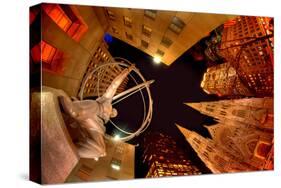 Evening at Rockefeller Center-null-Stretched Canvas