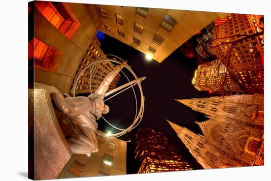 Evening at Rockefeller Center-null-Stretched Canvas