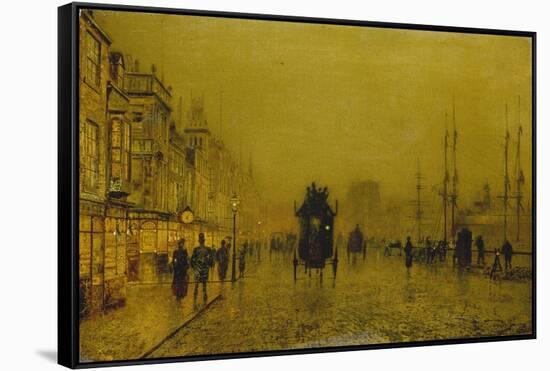 Evening at the Docks of Glasgow-John Atkinson Grimshaw-Framed Stretched Canvas