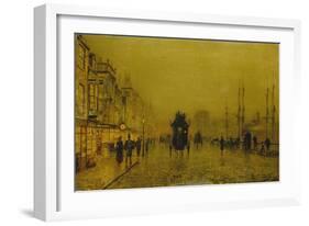 Evening at the Docks of Glasgow-John Atkinson Grimshaw-Framed Giclee Print