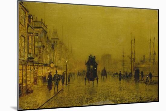 Evening at the Docks of Glasgow-John Atkinson Grimshaw-Mounted Giclee Print