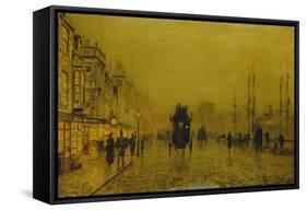 Evening at the Docks of Glasgow-John Atkinson Grimshaw-Framed Stretched Canvas