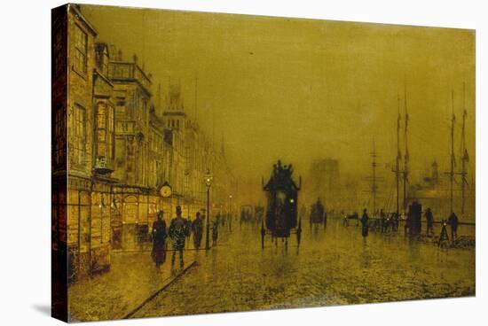 Evening at the Docks of Glasgow-John Atkinson Grimshaw-Stretched Canvas