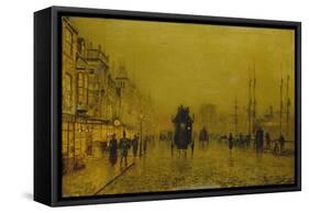 Evening at the Docks of Glasgow-John Atkinson Grimshaw-Framed Stretched Canvas