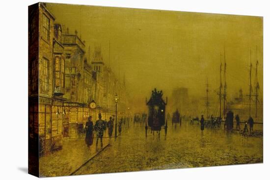 Evening at the Docks of Glasgow-John Atkinson Grimshaw-Stretched Canvas