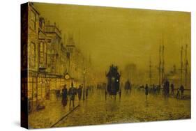 Evening at the Docks of Glasgow-John Atkinson Grimshaw-Stretched Canvas