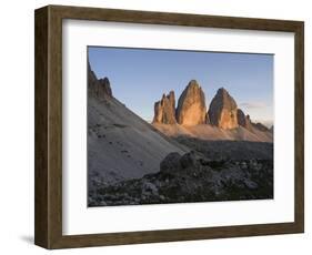 Evening at Tre Cime di Lavaredo, Sexten Dolomites nature reserve, Italy-Michael Jaeschke-Framed Photographic Print