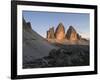 Evening at Tre Cime di Lavaredo, Sexten Dolomites nature reserve, Italy-Michael Jaeschke-Framed Photographic Print