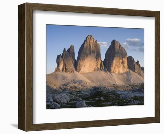 Evening at Tre Cime di Lavaredo, Sexten Dolomites nature reserve, Italy-Michael Jaeschke-Framed Photographic Print
