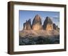 Evening at Tre Cime di Lavaredo, Sexten Dolomites nature reserve, Italy-Michael Jaeschke-Framed Photographic Print