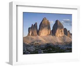 Evening at Tre Cime di Lavaredo, Sexten Dolomites nature reserve, Italy-Michael Jaeschke-Framed Photographic Print