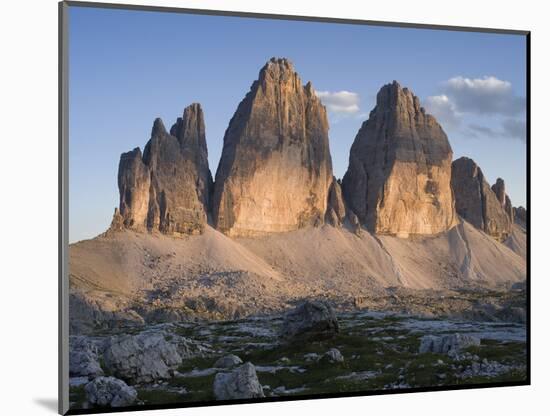 Evening at Tre Cime di Lavaredo, Sexten Dolomites nature reserve, Italy-Michael Jaeschke-Mounted Photographic Print