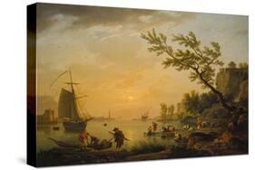 Evening Atmosphere at a Seaport, 1770-Claude Joseph Vernet-Stretched Canvas