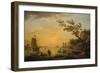 Evening Atmosphere at a Seaport, 1770-Claude Joseph Vernet-Framed Giclee Print