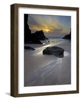 Evening, Bedruthan Steps, Cornwall, England, United Kingdom, Europe-Jeremy Lightfoot-Framed Photographic Print