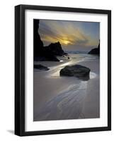 Evening, Bedruthan Steps, Cornwall, England, United Kingdom, Europe-Jeremy Lightfoot-Framed Photographic Print