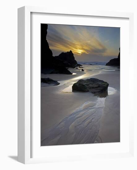 Evening, Bedruthan Steps, Cornwall, England, United Kingdom, Europe-Jeremy Lightfoot-Framed Photographic Print