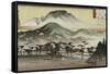 Evening Bell at Mii Temple-Ando Hiroshige-Framed Stretched Canvas