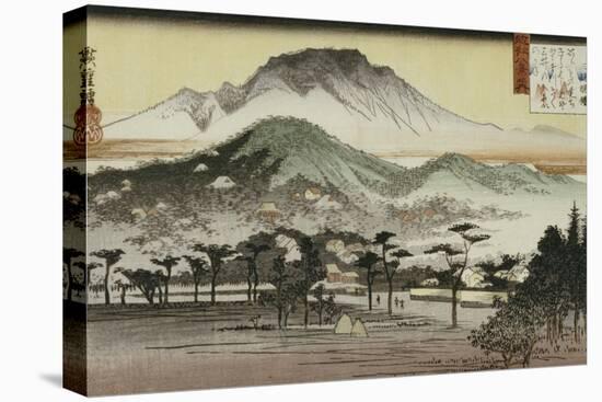 Evening Bell at Mii Temple-Ando Hiroshige-Stretched Canvas