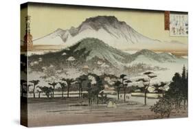 Evening Bell at Mii Temple-Ando Hiroshige-Stretched Canvas