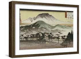 Evening Bell at Mii Temple-Ando Hiroshige-Framed Giclee Print