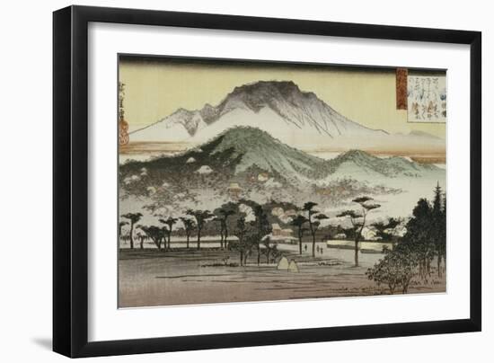 Evening Bell at Mii Temple-Ando Hiroshige-Framed Giclee Print